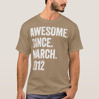 Camiseta 11 Years Awesome Since March 2012 11th Birthday1