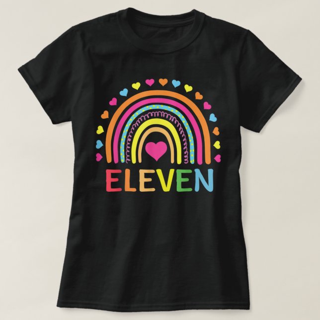 Camiseta 11 Years Old Rainbow 11th Birthday Gift For Girls  (Frente do Design)