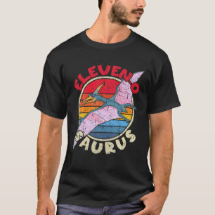 Camiseta 11Th Birthday Eleven O Saurus Pterodactylus Family