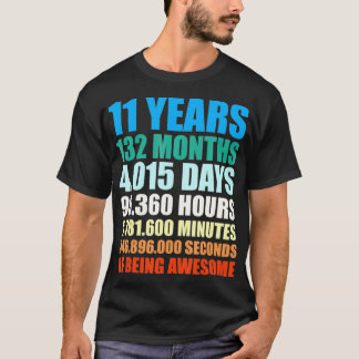 Camiseta 11th Birthday Gift Boy 11 Years Being Awesome