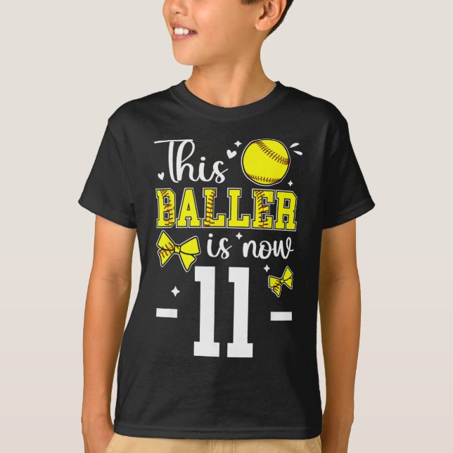 Camiseta 11th Birthday Softll Girl Eleven Year Old Softll P (Frente)
