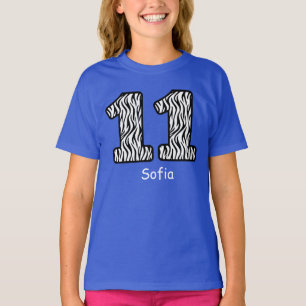 Camiseta 11th Birthday ZEBRA Custom Name V10