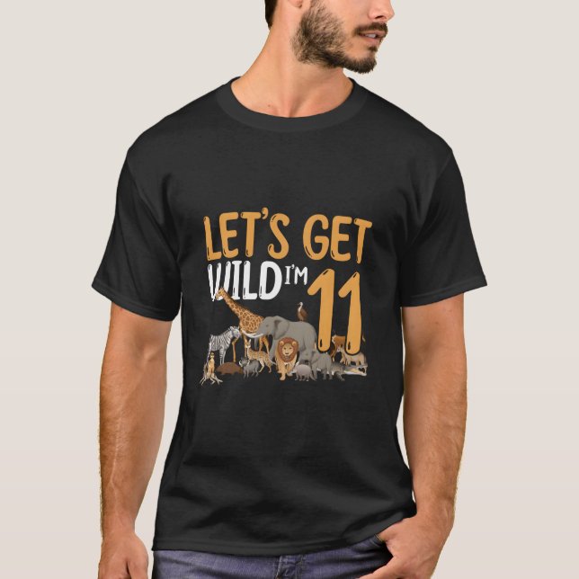 Camiseta 11Th Zoo Safari Jungle Animal Let'S Get Wild I'M 1 (Frente)