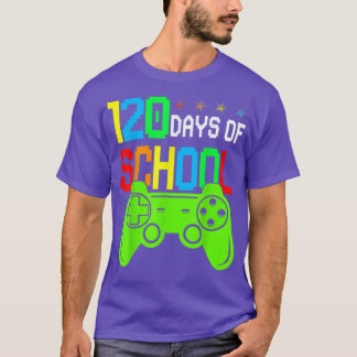 Camiseta 120º Dia Da Escola Para Videos games Infantis Atin