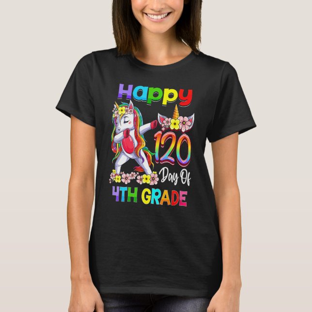 Camiseta 120 Days Of 4th Grade - 120th Day Of School Dabbin (Frente)