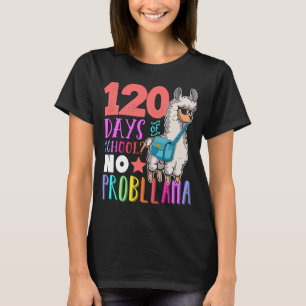 Camiseta 120 Dias De Escola Sem Prob Lama Llama Professora