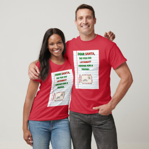Camiseta 123 BROKE LANE Carta de Natal Engraçada Vermelha U