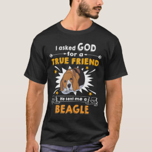 Camiseta 128 Perguntado a Deus - verdadeiro amigo - Um beag