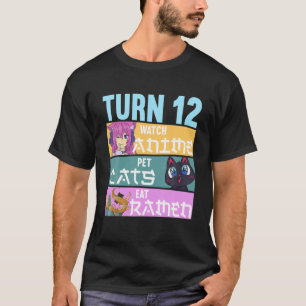 Camiseta 12 Anime Aniversário Pijama I Pet Cats
