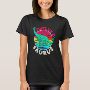 Camiseta 12 Aniversário 12 A Família Saurus Brachiosaurus