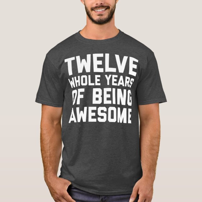 Camiseta 12 Aniversário Com 12 Anos De Idade (Frente)