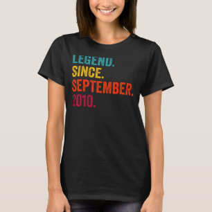 Camiseta 12 Aniversário De 12 Anos Legenda Desde Setembro