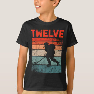 Camiseta 12 Aniversário De Hóquei No Gelo De 12 Anos
