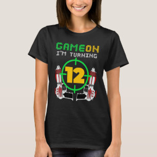 Camiseta 12 Aniversário do jogo de aniversário da etiqueta