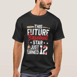 Camiseta 12 Aniversário Futuro Baseball Star Acabou De Vira
