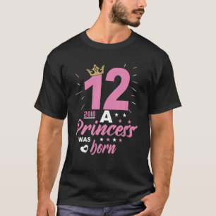 Camiseta 12 Aniversário Uma Princesa Era Nascer Vintage 201