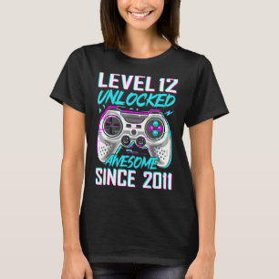 Camiseta 12 anos Bday Son Boy Divertiu-se Jogador 9º Bir de