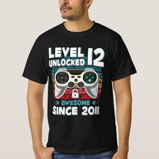 Camiseta 12 anos BDay Son Boy Gamer 12 de 12 anos (Frente)