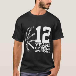 Camiseta 12 Anos De Aniversário De 12 De Basquete Incrível