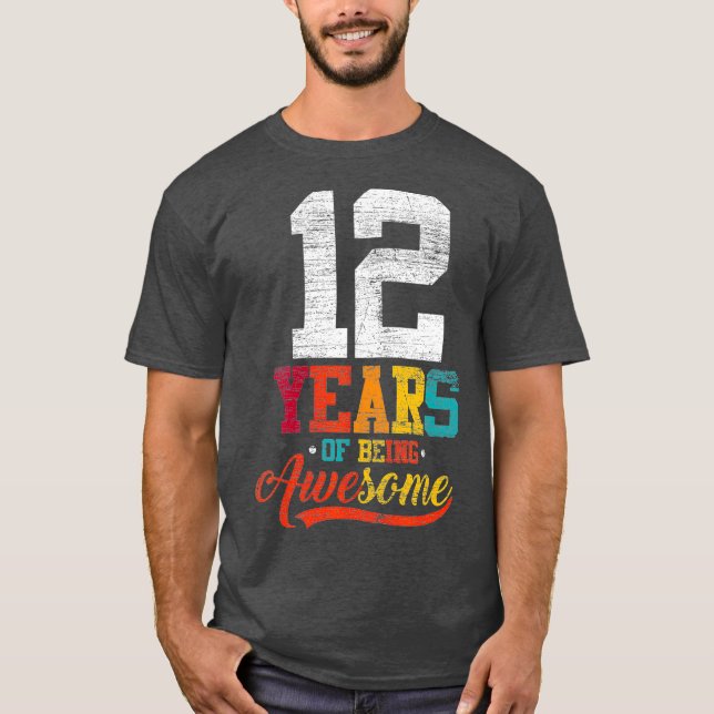 Camiseta 12 Anos De Espetacular Presentes De 12 Anos (Frente)