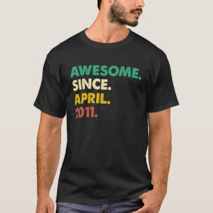 Camiseta 12 Anos De Idade Incrível Desde Abril De 2011 12 B