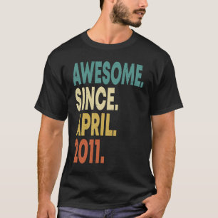 Camiseta 12 Anos De Idade Incrível Desde Abril De 2011 12 B