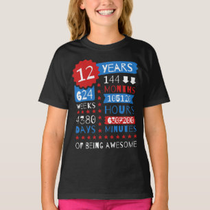 Camiseta 12 anos de ser impressionante - 12o T do presente