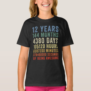 Camiseta 12 Anos De Um Aniversário Legal Incrível