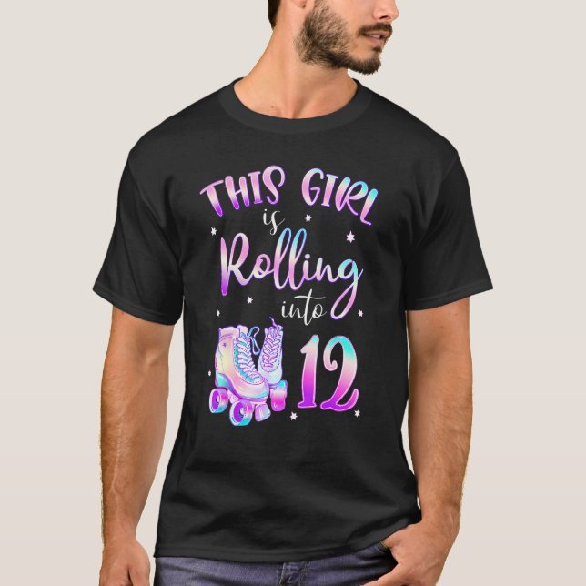 Camiseta 12 Bday Rolling In 12 Birthday Girl Roller Ska (Frente)