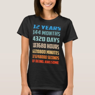Camiseta 12 Birthday, 12 Anos, Ser Incrível
