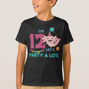 Camiseta 12 Birthday Axolotl Doze Anos Doce T-Shir