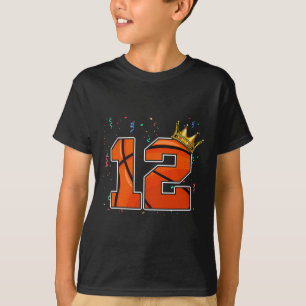 Camiseta 12 Birthday Basball Grande Número 12 Anos