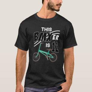 Camiseta 12 Birthday Boy BMX Bike Bicicleta 12 Anos