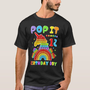 Camiseta 12 Birthday Boy Pop Do Fidget Toy De 12 Anos
