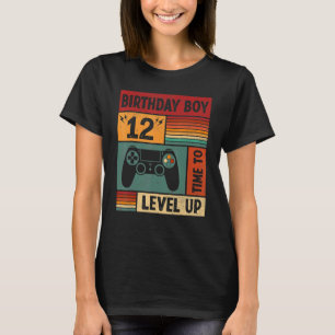 Camiseta 12 Birthday Boy Time to Level Up 12 Anos