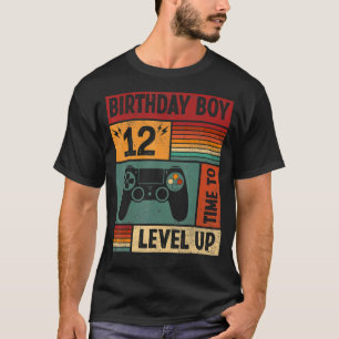 Camiseta 12 Birthday Boy Time to Level Up 12 Anos