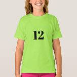 Camiseta 12 Birthday Feliz Doze Anos Personalizados do Verd<br><div class="desc">Projetado para comemorações de aniversário!</div>