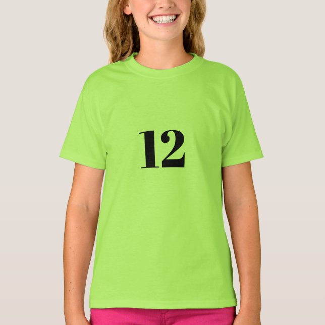 Camiseta 12 Birthday Feliz Doze Anos Personalizados do Verd (Frente)