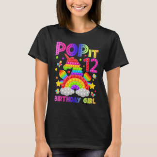 Camiseta 12 Birthday Fidget Toy Pop It Birthday Girl 12 Y