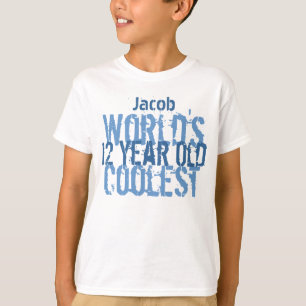 Camiseta 12 Birthday Gift World's Coolest de 12 anos