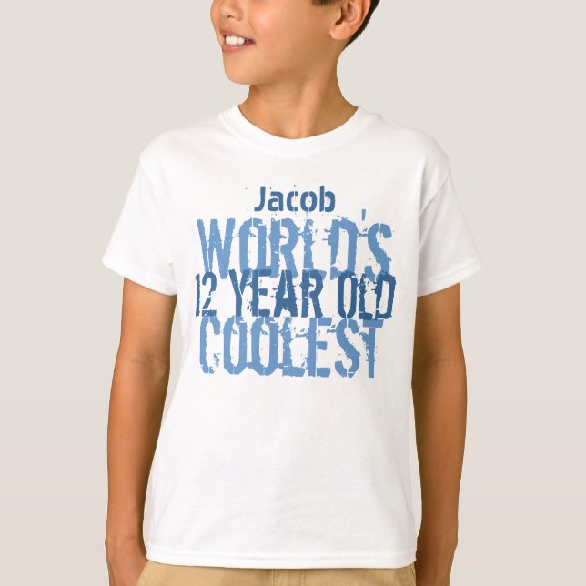 Camiseta 12 Birthday Gift World's Coolest de 12 anos (Frente)