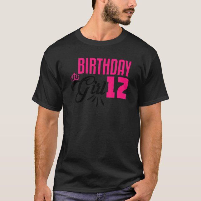 Camiseta 12 Birthday Girl 12 Anos (Frente)
