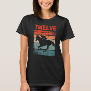Camiseta 12 Birthday Horse Rider Fan 12 Anos Raparigas B