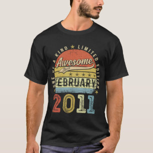 Camiseta 12 Birthday Incrível Desde Fevereiro De 2011 12 An