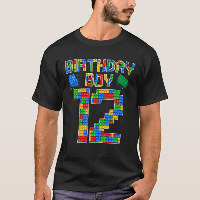 Camiseta 12 Birthday Master Builder Bu 12 Anos (Frente)
