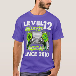 Camiseta 12 Birthday Nível 12 Vídeo Incrível 2010 Desbloque