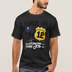 Camiseta 12 Birthday Policial Garoto de Doze Anos