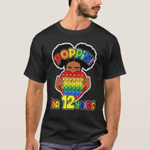 Camiseta 12 Birthday Pop It Fidget African American Kids