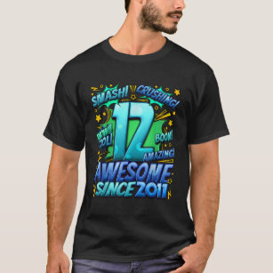 Camiseta 12 Birthday Quic Style Fantástico Desde 2011 12 Ye