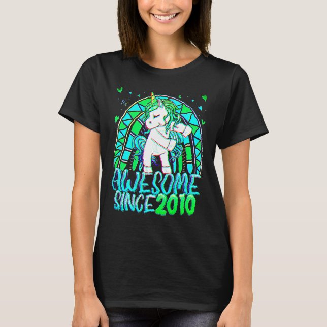 Camiseta 12 Birthday Rainbow 12 Year Old Flossing Unicorn (Frente)